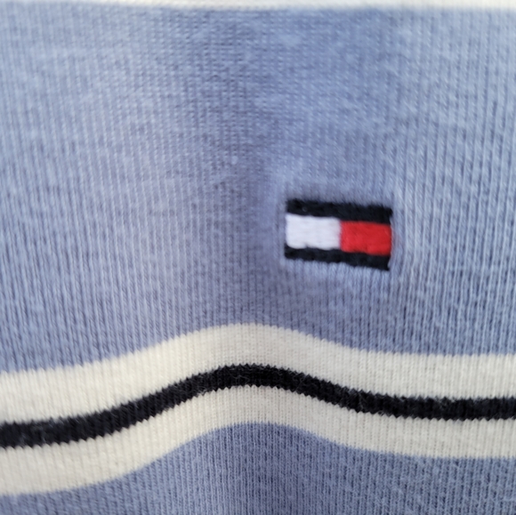 Tommy Hilfiger Ladies Blue Striped Cotton Tshirt Size Medium - Picture 3 of 6